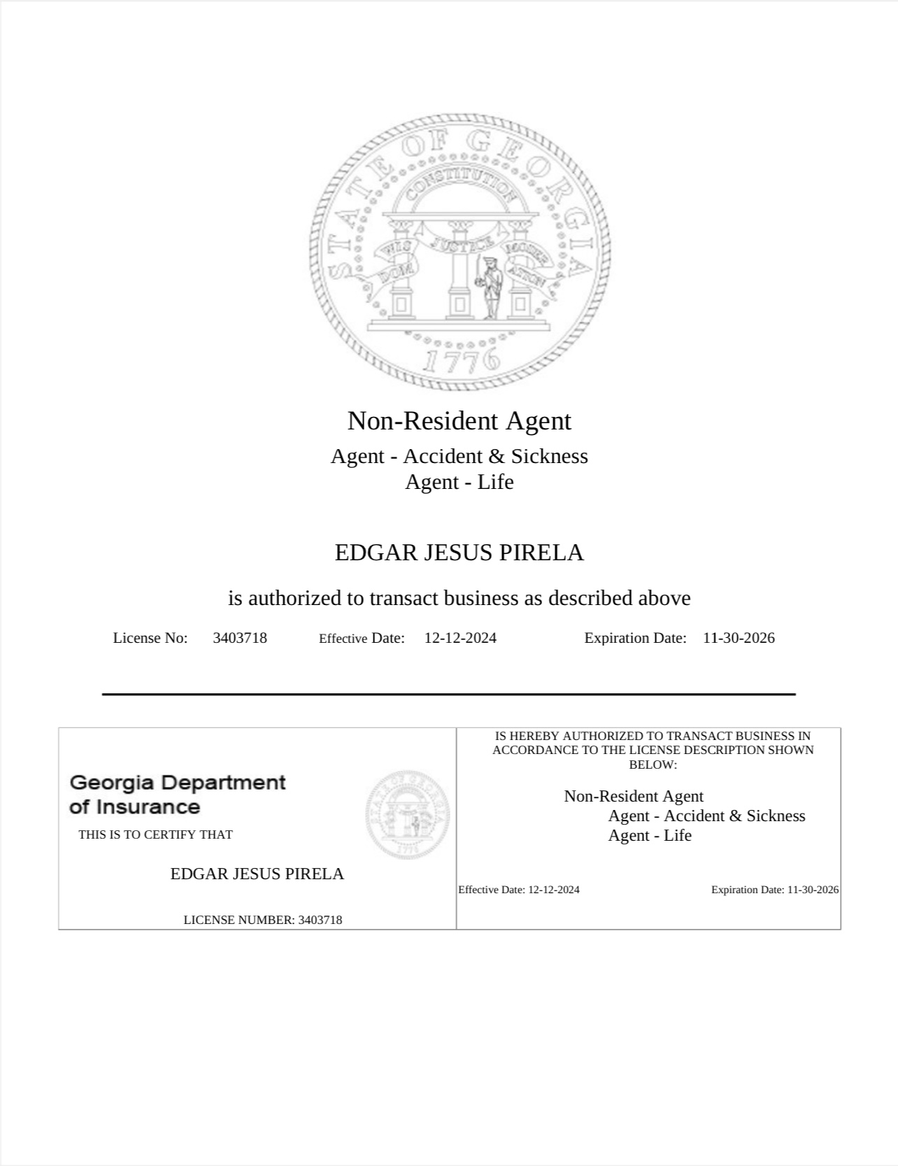 Licencia de Georgia